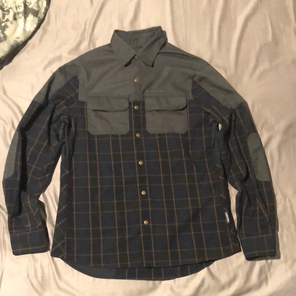 Club Ride Apparel Blue Plaid Casual Button-Down Shirt